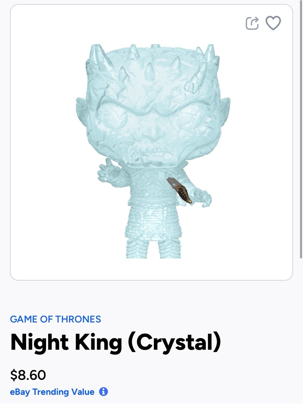 Funko Light Blue Crystal Night King Pop! Figure-84